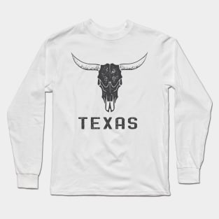 Texas Longhorn Skull Long Sleeve T-Shirt